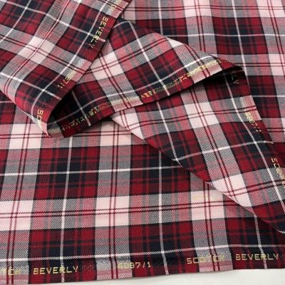 Scotch Bordo Ekoseli Viskos Kumaş