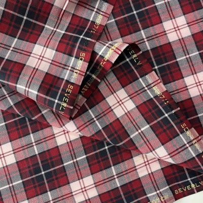 Scotch Bordo Ekoseli Viskos Kumaş