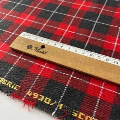 Scotch Kırmızı Siyah Ekoseli Viskos Kumaş