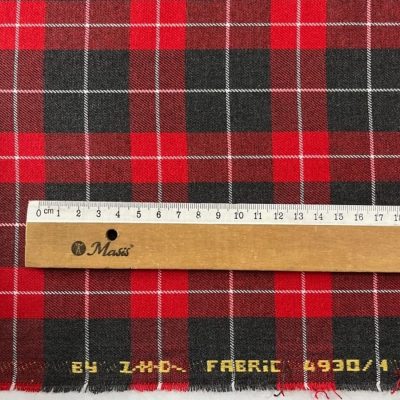 Scotch Kırmızı Siyah Ekoseli Viskos Kumaş