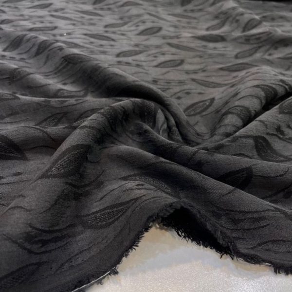 Taşlanmış İpek Cupro Kumaş Soft Siyah