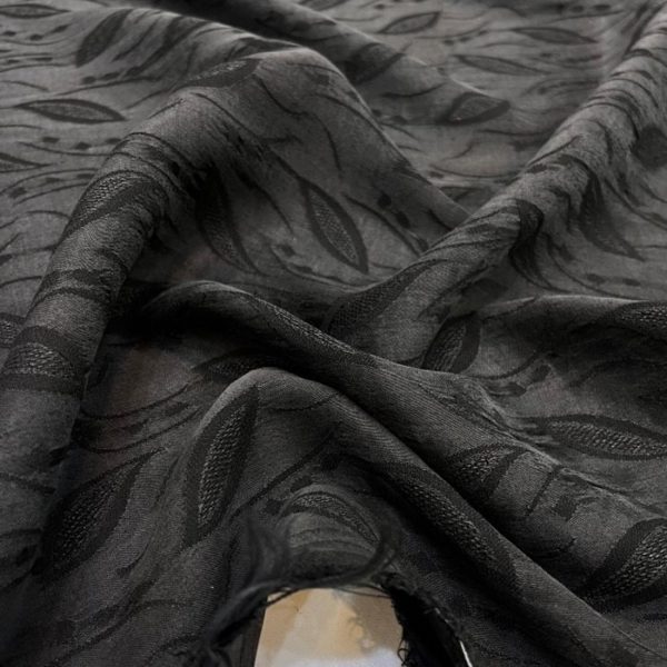 Taşlanmış İpek Cupro Kumaş Soft Siyah