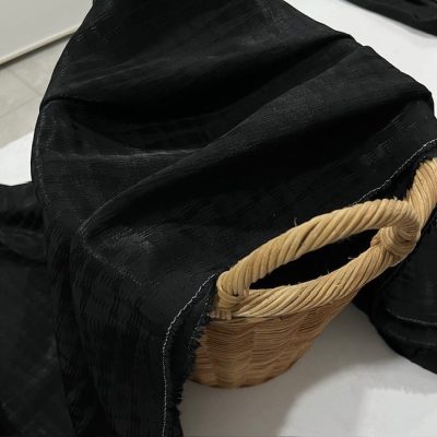 İpeker Desenli Cupro Kumaş Siyah SRVT