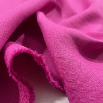 İthal 100% Ham Keten Kumaş Fuşya