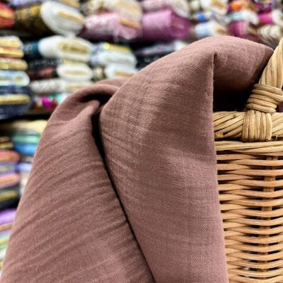 %100 Pamuk Müslin Kumaş Kahve MHR
