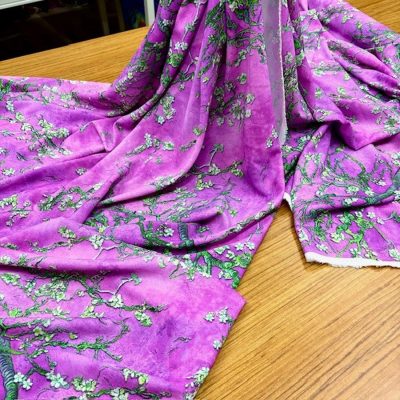 Dior Desenli Jorjet Krep Kumaş Pembe