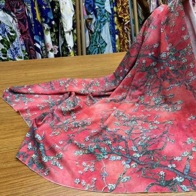 Dior Desenli Jorjet Krep Nar Çiçeği