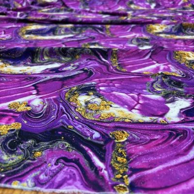 Galaxy Pastel Desenli Jorjet Krep Kumaş