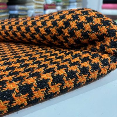 Işıltılı İtalyan Kazayağı Şanel Kumaş Orange