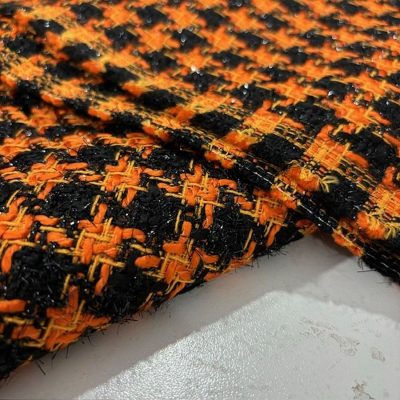 Işıltılı İtalyan Kazayağı Şanel Kumaş Orange