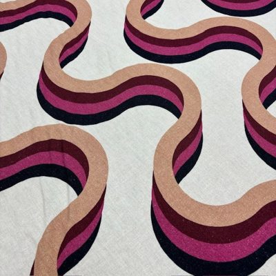 Özel Dalga Desenli Pamuklu Keten MSA