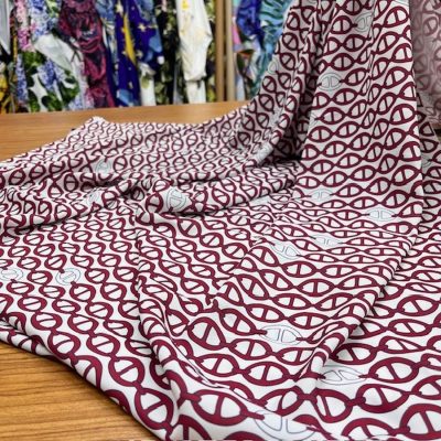 Versace Jorjet Krep Kumaş Bordo