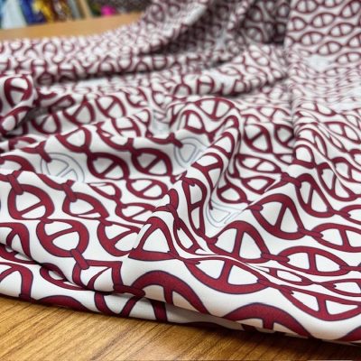 Versace Jorjet Krep Kumaş Bordo