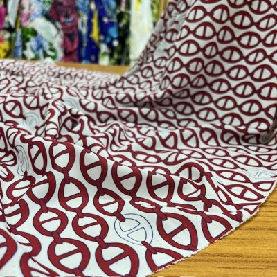 Versace Jorjet Krep Kumaş Bordo