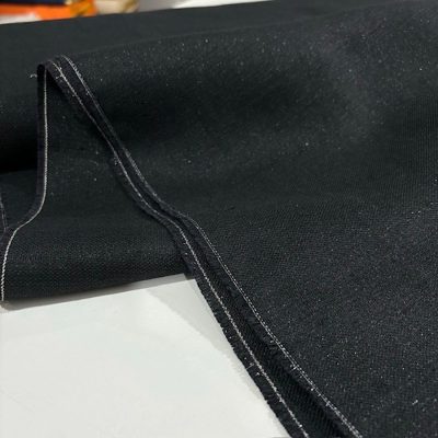 Simli %100 Linen Kumaş Siyah