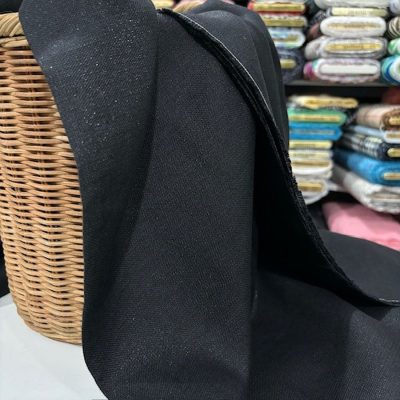 Simli %100 Linen Kumaş Siyah