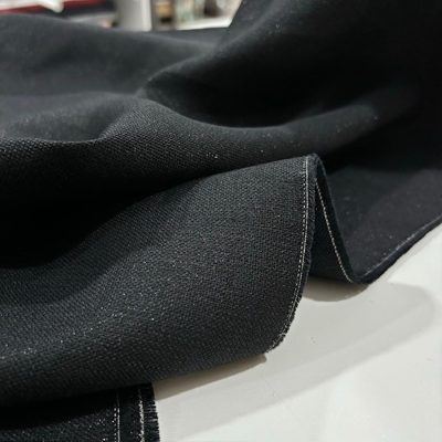 Simli %100 Linen Kumaş Siyah