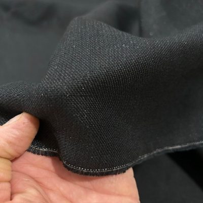 Simli %100 Linen Kumaş Siyah