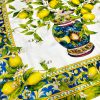 Dolce Gabbana Vazo Limon Desenli Keten Kumaş