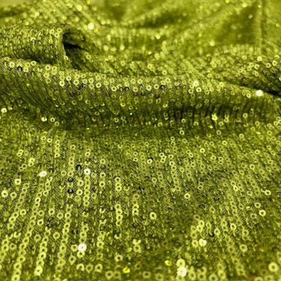 Zara Pullu Payet Kumaş Yağ Yeşili