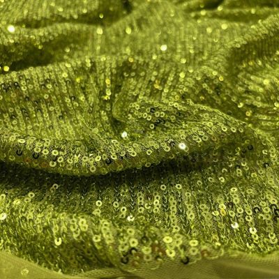 Zara Pullu Payet Kumaş Yağ Yeşili