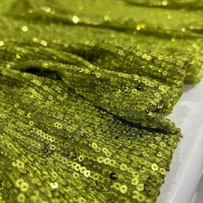 Zara Pullu Payet Kumaş Yağ Yeşili