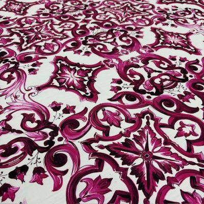 Dolce Gabbana Desen Jorjet Krep Fuşya