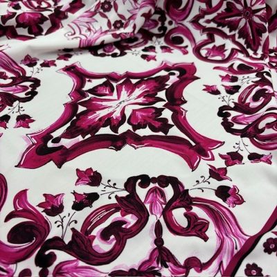 Dolce Gabbana Desen Jorjet Krep Fuşya