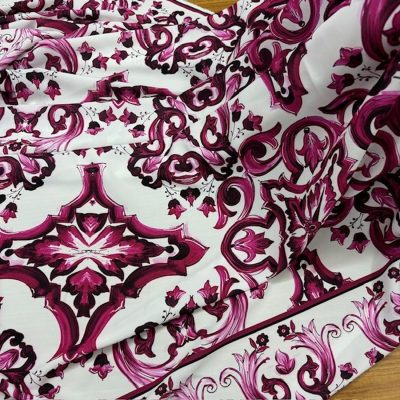 Dolce Gabbana Desen Jorjet Krep Fuşya