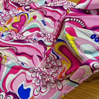Emilio Pucci Saten Şifon Kumaş Pembe