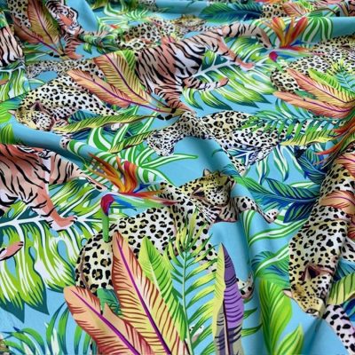 Kaplan Desenli Dolce Gabbana Saten Şifon