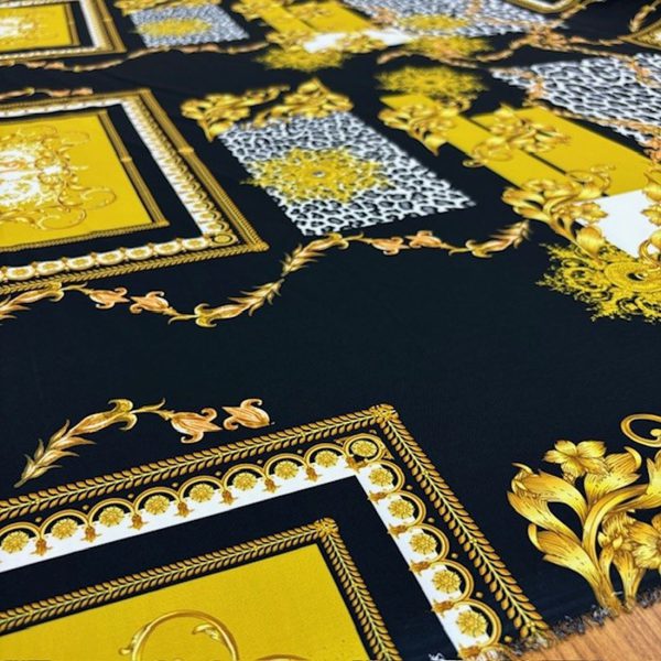 Versace Gold Jorjet Krep Kumaş Siyah