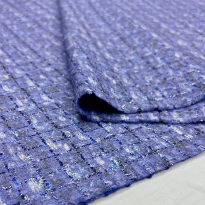 İtalyan Tasarım Işıltılı Leylak Chanel Kumaş
