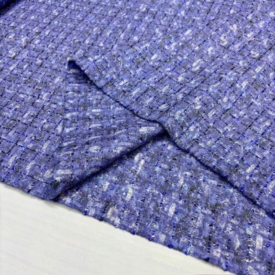 İtalyan Tasarım Işıltılı Leylak Chanel Kumaş