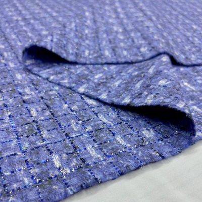İtalyan Tasarım Işıltılı Leylak Chanel Kumaş