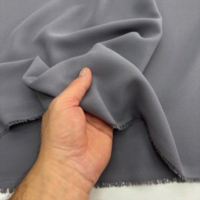 Double İtalyan Krep Kumaş Gümüş Gri