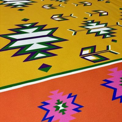 Italyan Hardal Etnik Desenli Kaşe Kuma