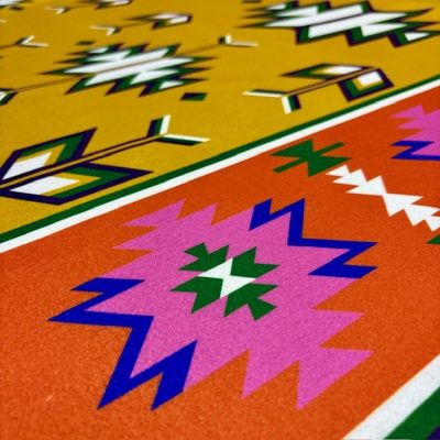 Italyan Hardal Etnik Desenli Kaşe Kuma