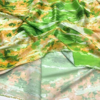 Emilio Pucci Neon Yeşil İpeksi Saten Kumaş KZ