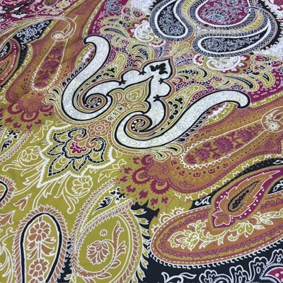 Etro Desen Bej Gold İpeksi Saten KZ