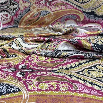 Etro Desen Bej Gold İpeksi Saten KZ