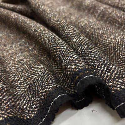 Vakko Vintage Balıksırtı Tweed Kumaş Kahve