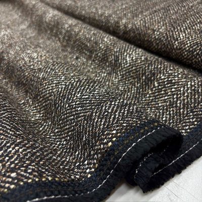 Vakko Vintage Balıksırtı Tweed Kumaş Kahve