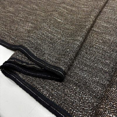 Vakko Vintage Balıksırtı Tweed Kumaş Kahve