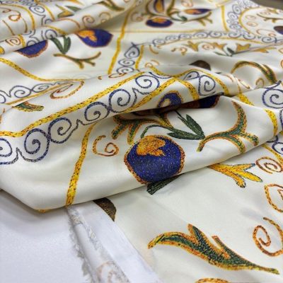 Versace Beyaz İpeksi Saten Kumaş KZ