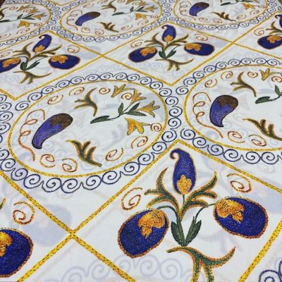 Versace Beyaz İpeksi Saten Kumaş KZ