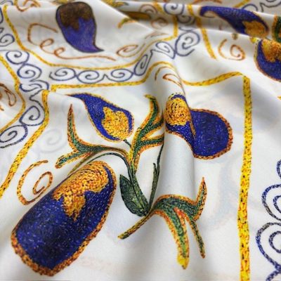 Versace Beyaz İpeksi Saten Kumaş KZ
