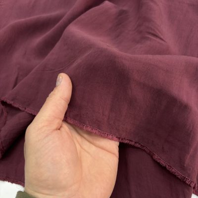 Bordo Vişne Taşlanmış Cupro Kumaş
