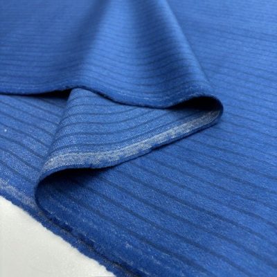 Çizgili Blazer Flanel Kaşmir Kumaş Mavi YSF