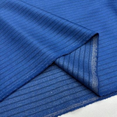 Çizgili Blazer Flanel Kaşmir Kumaş Mavi YSF